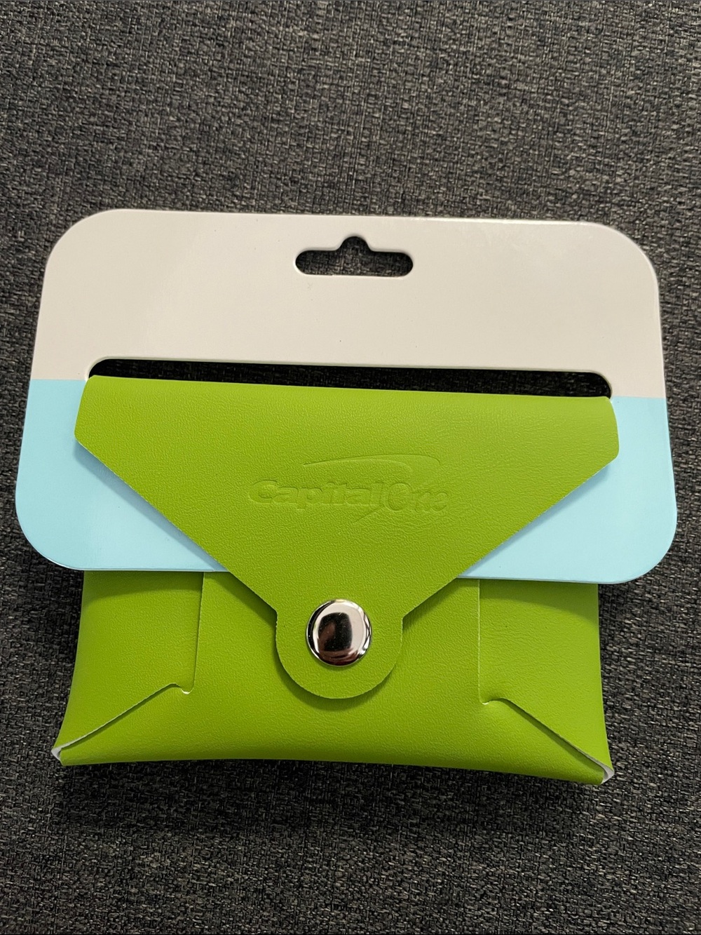 Capital One Green Snap Wallet Card Holder, New